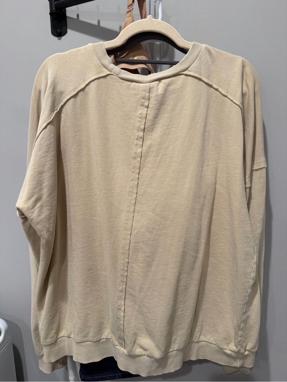 easel Cream Ribbed Neck Pullover - Picture 5 of 6